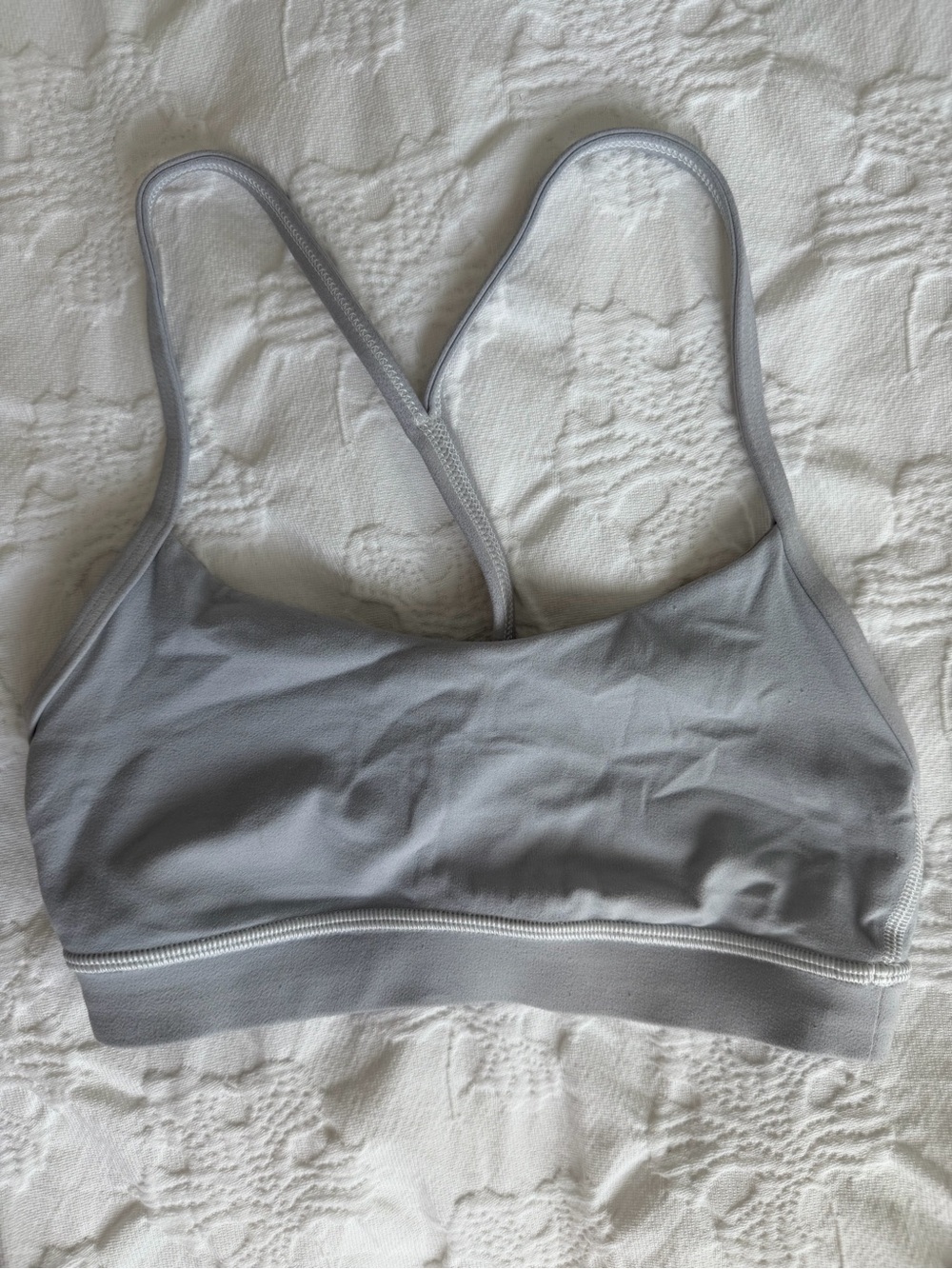 lululemon athletica Light Gray Seamless Strappy Sports Bra